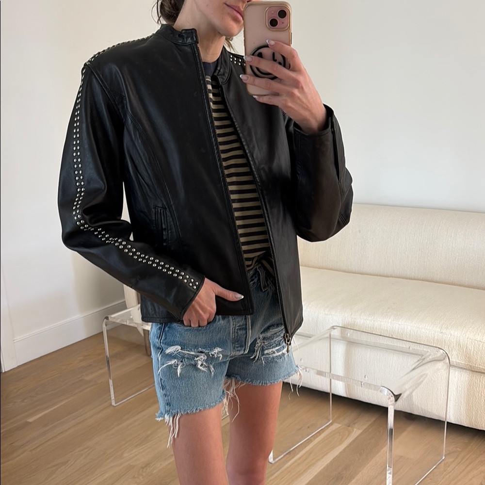 Studded Black Leather Jacket